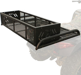 Kolpin Rear Drop Rack 23-2004 mounted on a vehicle, showing sturdy metal construction and functional design for cargo storage.