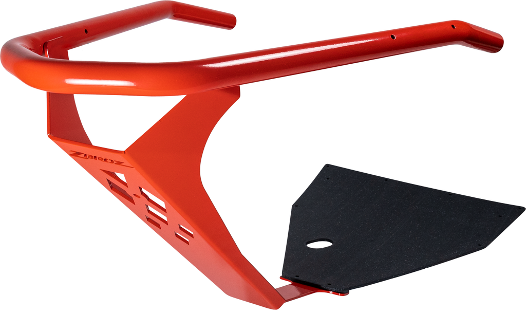 Red Z Broz Racing front bumper with polished matte finish, designed for off-road or racing vehicles.
