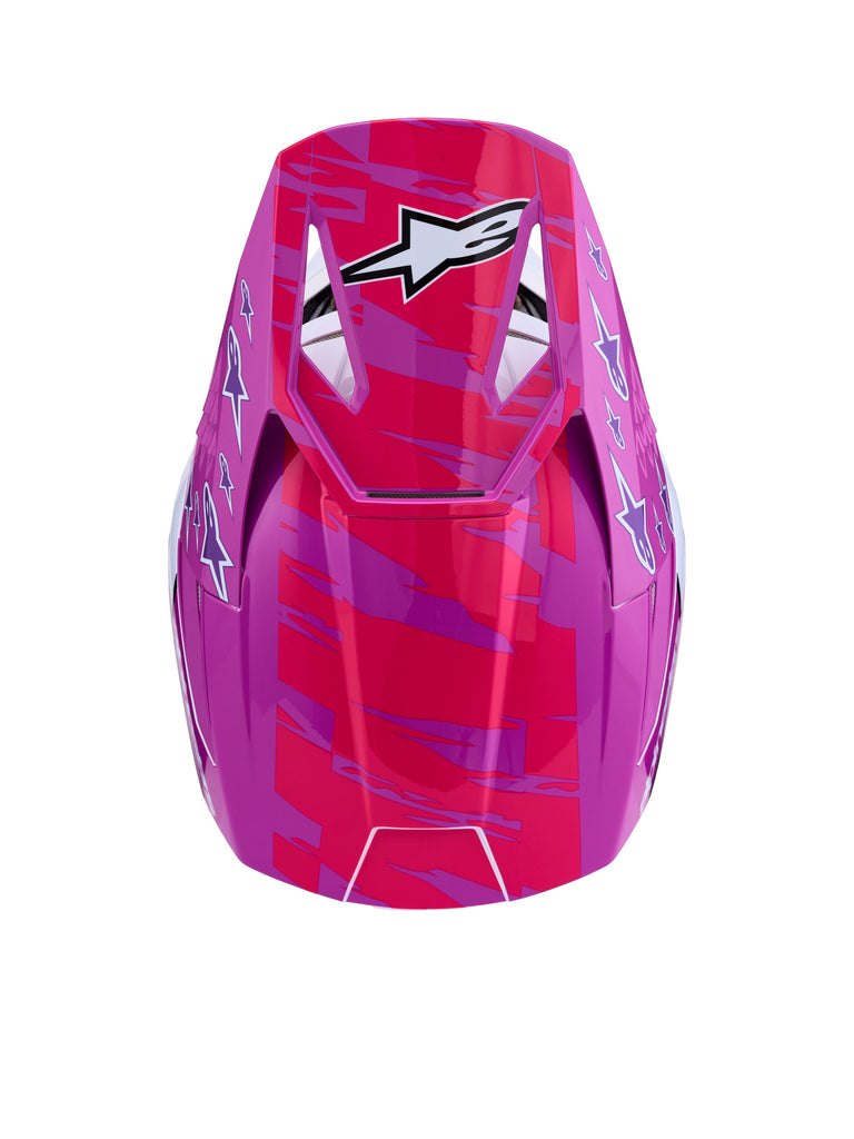 S M3 Falcon Helmet Ece06/Dot Prpl/Wht/Blk/Pink Fl Gl Lg