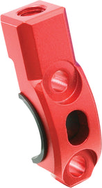 ZETA rotating bar clamp in red with 10mm capacity, featuring adjustable arms and sturdy construction for woodworking or metalworking.