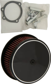 HardDrive Hp Classic round black air cleaner filter, 5-7/8 inches, compatible with air filters and air intake systems.