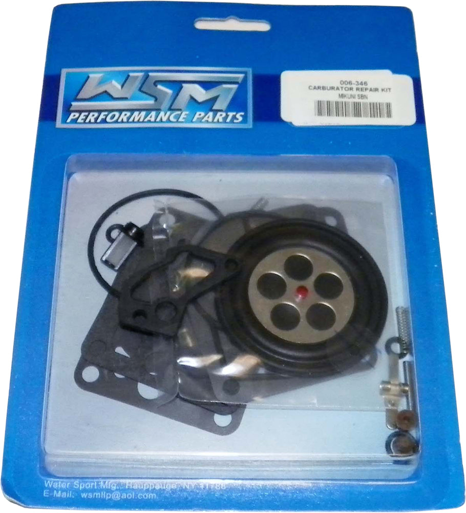 WSM Performance Parts 38/40mm square pump rebuild kit for intake, carb, and fuel system, includes detailed components.