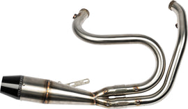 Sawicki Speed Shop Dyna Shorty brushed stainless steel exhaust, 2-in-1 design with sleek, polished finish.