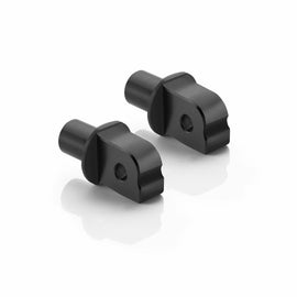 RIZOMA black passenger footpeg mount kit for motorcycle, showing sturdy metal brackets and mounting hardware.