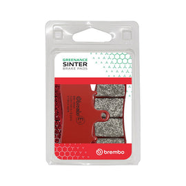 Brembo Prime Sa sintered brake pads with metal backing plate and Brembo branding, designed for high-performance vehicle braking systems