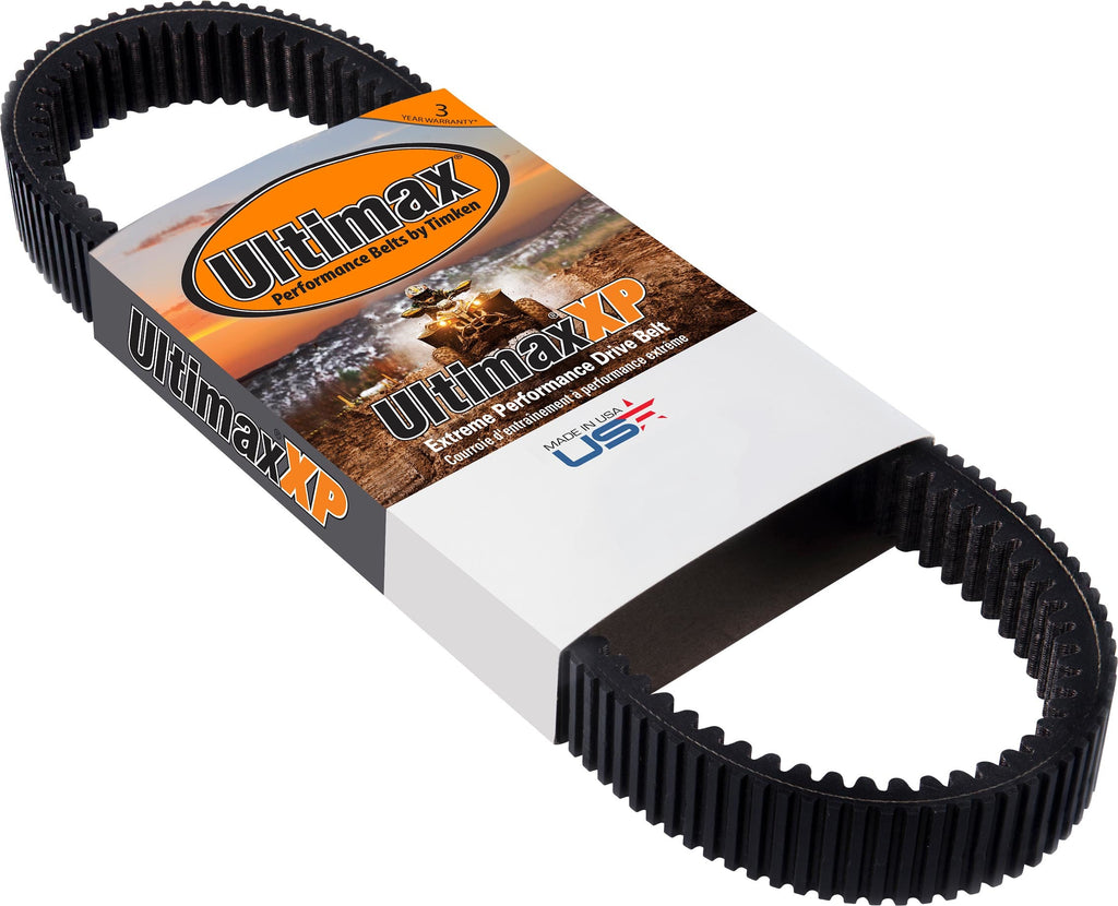 Ultimax Ua Drive Belt 21-488 showing a black rubber belt with reinforced edges and part of the belt's length visible.