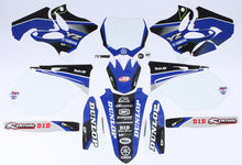 Load image into Gallery viewer, DCOR Yamaha Raceline graphics kit for Yamaha YZ250, white complete graphic set with decals and design elements.