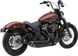 Cobra Speedster Slashdown black motorcycle exhaust with Fxbb Fxlr/S Flsl/De 18-24 fitment, shown from side view.