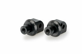 Black PUIG passenger footpeg adapter for Yamaha motorcycle, part of foot controls with durable construction.
