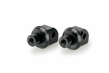 Load image into Gallery viewer, Black PUIG passenger footpeg adapter for Yamaha motorcycle, showing the metal foot control with mounting hardware.