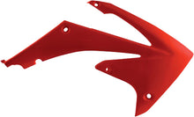 Load image into Gallery viewer, Red Acerbis radiator shrouds for motorcycles, featuring sleek design and durable plastic construction.