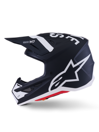 Alpine Star Sm7 Dasher helmet in black and white matte finish with aerodynamic design and ventilation features.