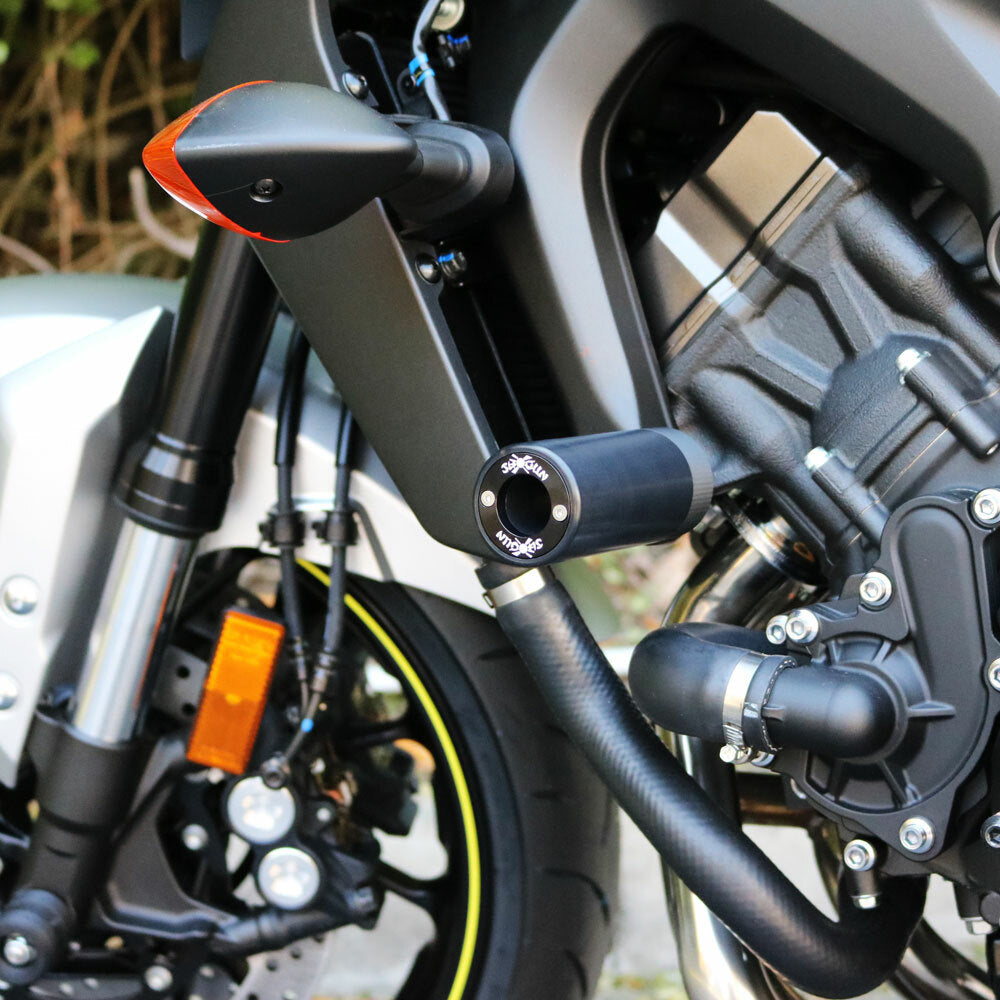 Shogun Industries Pa2 Frame Sliders for motorcycle body protection, featuring black durable construction with no cut design.