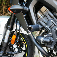 Load image into Gallery viewer, Shogun Industries Pa2 Frame Sliders for motorcycle body protection, featuring black durable construction with no cut design.