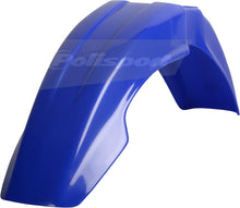 Load image into Gallery viewer, Blue Polisport Plastics front fender for Yamaha YZ250 motorcycle, lightweight plastic with mounting points.