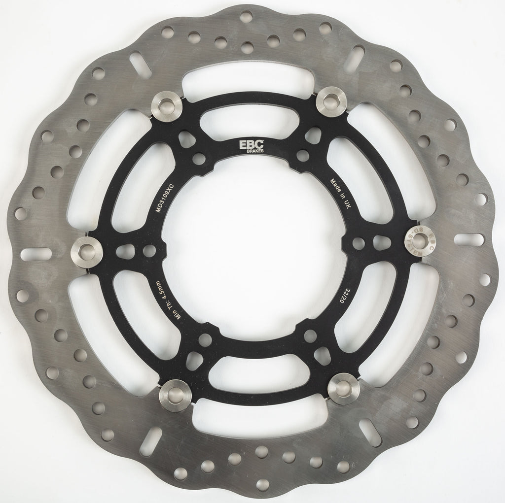 EBC Motorcycle Brakes Contour Street Rotor 155-3109XC showing the vented brake disc with branded markings and mounting holes.