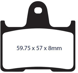 Lyndall Racing Brakes Z+ Rear Brake Pad for 2014 and newer Harley Sportster motorcycles, shown in a close-up image.