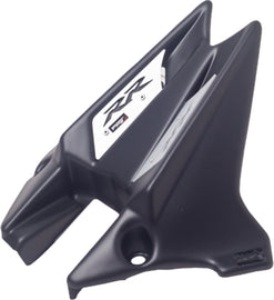 Black PUIG rear tire hugger for Honda CBR1000RR 2013 motorcycle, made of durable body material, installed on the rear wheel.