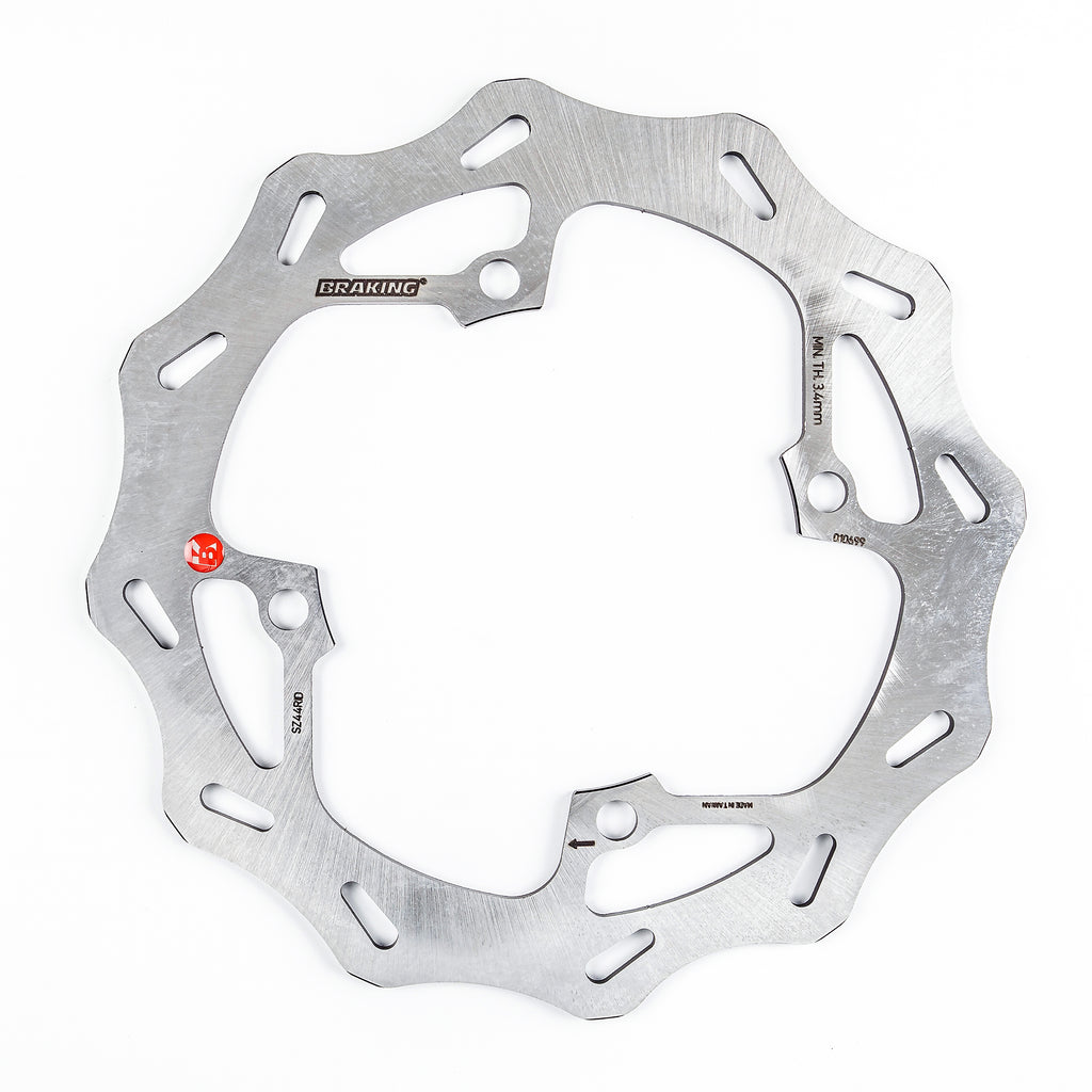 Rear Braking Rotor by Braking, model 32-2539, showing a close-up of the metal disc with vented design for bike braking system.