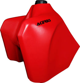 Acerbis 5.8-gallon red fuel tank with black cap, designed for motorcycles or off-road vehicles.