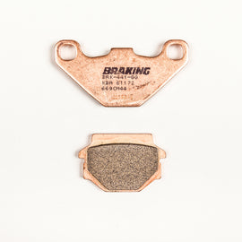Braking Sport sintered brake pad set with black metal and friction material, suitable for high-performance braking systems.