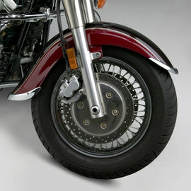 National Cycle cast front fender tip in black, designed for motorcycle front fenders, showing the durable plastic part.