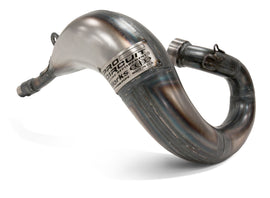 Pro Circuit Works exhaust pipe 792-6002 for motorcycle, showing the sleek black metal design with mounting flange and exhaust opening.
