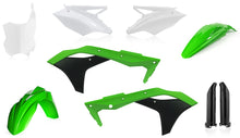 Charger l'image dans la galerie, Acerbis full plastic kit with black and white panels for motorcycle, featuring multiple plastic parts and mounting points.