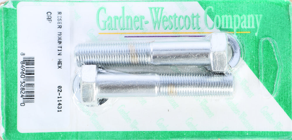 Gardner-Westcott chrome riser bolts with hex cap, 1/2-20 x 2 3/4 inch fine thread, hardware fasteners for fittings