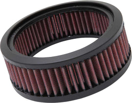K&N E-3225 air filter showing its high-flow cotton filter material in a rectangular shape for engine air intake.