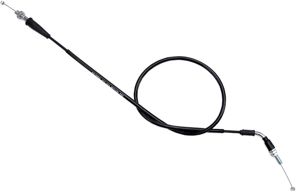 Motion Pro black vinyl throttle cable 70-4302 for motorcycle hydraulic control lines, showing the cable with protective vinyl coating.