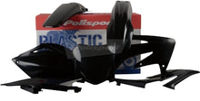 Load image into Gallery viewer, Polisport Plastics black plastic body kit for bikes, shown assembled with detailed panels and mounting points.