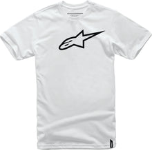 Load image into Gallery viewer, Alpine Star Ageless Tee in white and black, medium size, showing the front view with the brand logo and casual fit.
