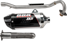bbR D3 exhaust system for Kawasaki motorcycle, showcasing the sleek exhaust pipe and mounting components.