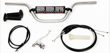 Load image into Gallery viewer, bbr handlebar kit with bars and controls for motorcycles, featuring black handlebars and attached control levers.