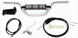bbr handlebar kit with bars and controls, black handlebars for motorcycle or bike, includes handlebar and control components