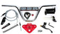 BBR red H-Bar and triple clamp kit for motorcycles, featuring sturdy construction and vibrant red finish.