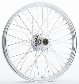 HardDrive 40-spoke Chrome bicycle wheel with 21x2.15-inch tire, 1-inch axle, silver finish, designed for rugged riding.