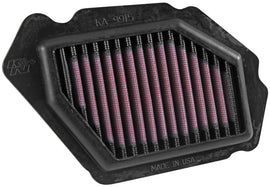 K&N Air Filter 749915 for improved engine airflow, showing the high-performance reusable air filter with pleated cotton media.