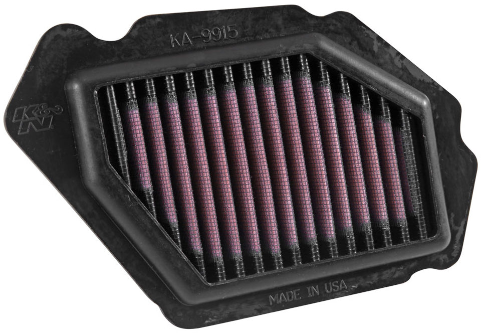 K&N Air Filter 749915, high-performance automotive air filter with pleated cotton media and black rubber frame.