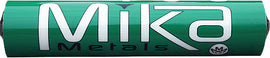 Injection-molded green Mika Metals bike bar pad, 9.75 inches long for off-road or motocross bikes.
