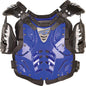 Fly Racing Convertible II Roost Guard in blue for juniors, featuring adjustable fit and protective design for motocross riding.