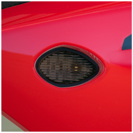 Hotbodies Racing flush mount signal with smoke lens, designed for motorcycle or vehicle lighting, featuring sleek, durable construction.