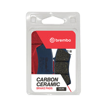 Load image into Gallery viewer, Brembo Prime CC brake pads in carbon ceramic with metal backing, designed for high-performance braking systems.