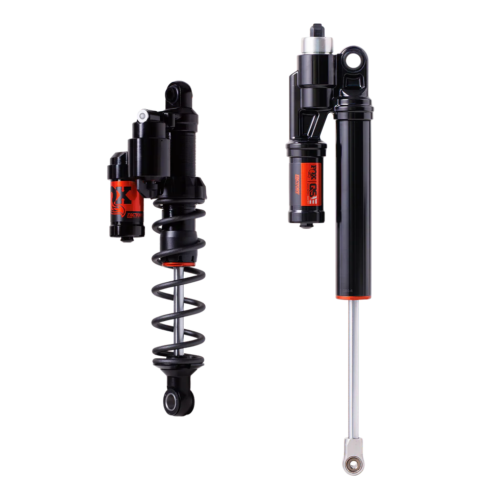 Fox Factory Series rear shock kit with 1.5 Zero Qs3 and Rt 1.5 Zero Qse suspension components, shown in the image.