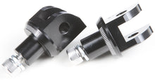 Load image into Gallery viewer, Black PUIG footpeg adapter for KTM motorcycle, designed for foot controls, with sturdy metal construction and secure mounting features.