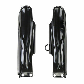 Polisport Plastics black fork guards for Yamaha off-road bikes, designed to protect forks during rugged riding.