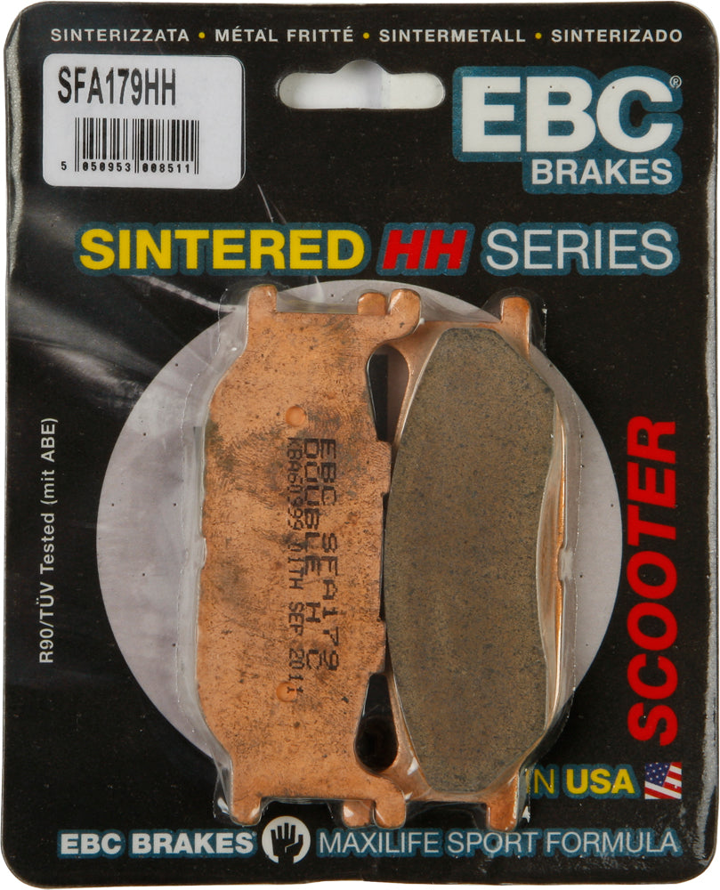EBC Motorcycle Brakes Sfa179hh Double-H Sintered Brake Pads for motorcycle braking system, shown in the image.