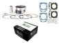 NAMURA Top End Kit Twin Cylinder piston set with standard bore and 10.0:1 compression ratio, showing pistons and components.