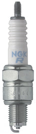 NGK 2-CR4HSA spark plug for small engines, showing the metal tip and ceramic insulator in a close-up image